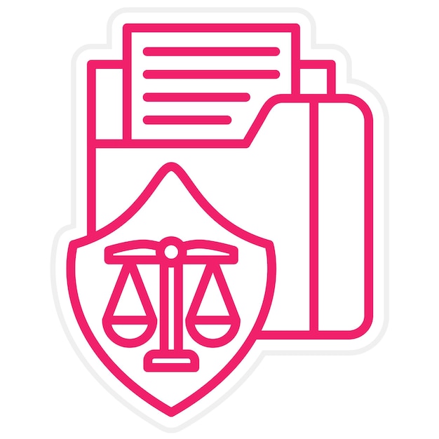 Estilo del icono de la ley de protección de datos de diseño vectorial