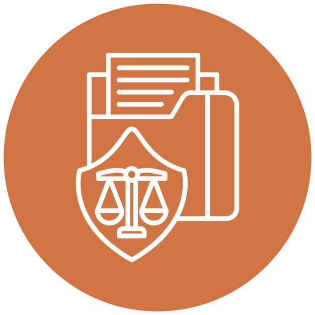 Estilo del icono de la ley de protección de datos de diseño vectorial