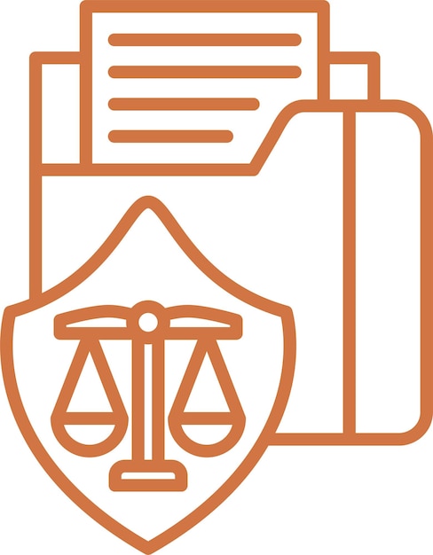 Estilo del icono de la ley de protección de datos de diseño vectorial