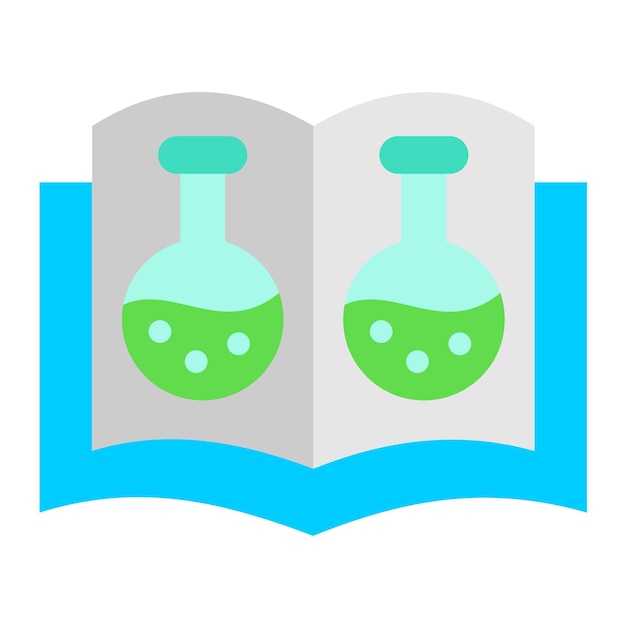 Estilo del icono del libro abierto de química