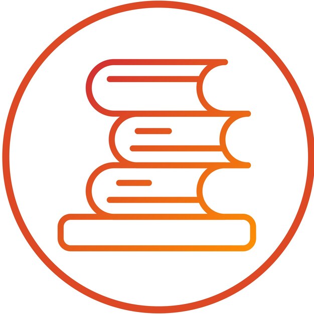 Estilo del icono del libro de la biblioteca de diseño vectorial