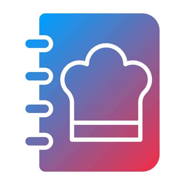 Estilo de icono de libro de cocina de diseño vectorial