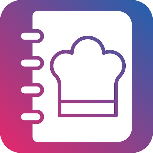 Estilo de icono de libro de cocina de diseño vectorial