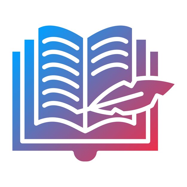 Estilo del icono del libro de historia del diseño vectorial