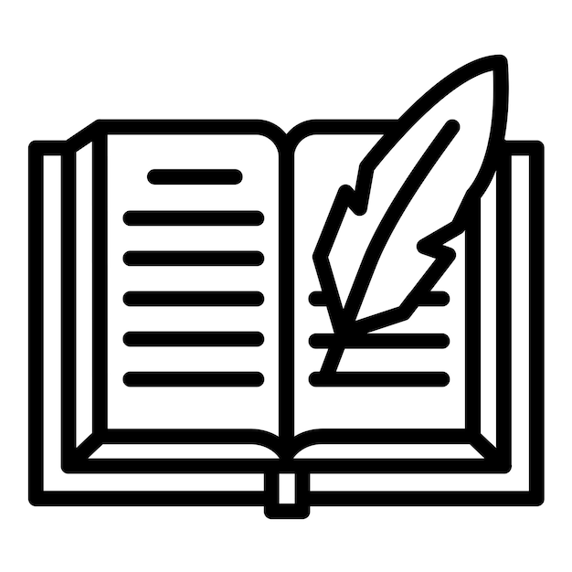 Estilo del icono del libro de historia del diseño vectorial