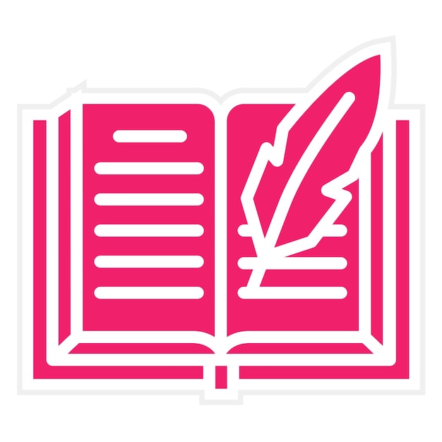 Estilo del icono del libro de historia del diseño vectorial