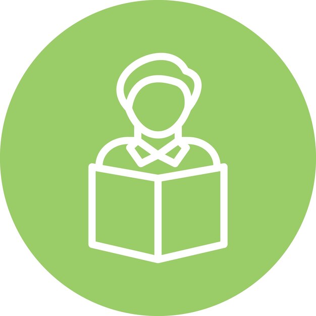 Estilo del icono del libro de lectura del estudiante