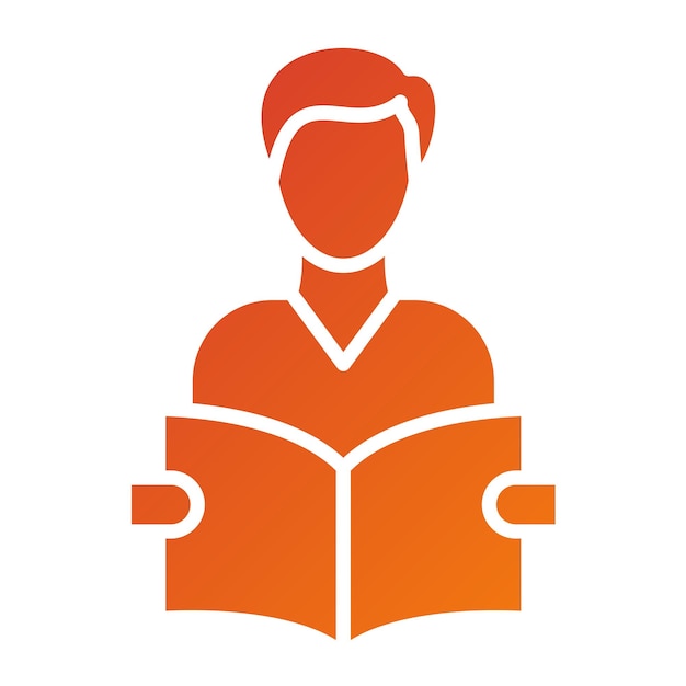 Estilo del icono del libro de lectura del estudiante