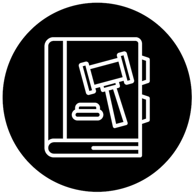 Estilo del icono del libro de la ley de diseño vectorial