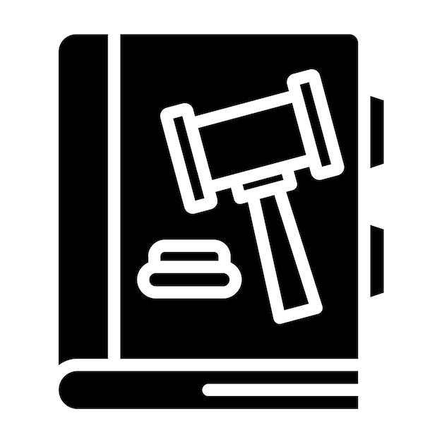 Estilo del icono del libro de la ley de diseño vectorial