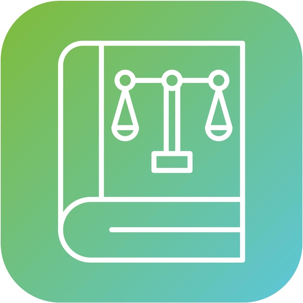Estilo del icono del libro de la ley de diseño vectorial