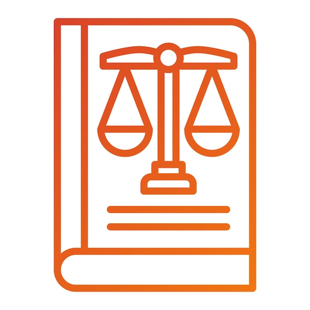 Estilo del icono del libro de la ley de diseño vectorial