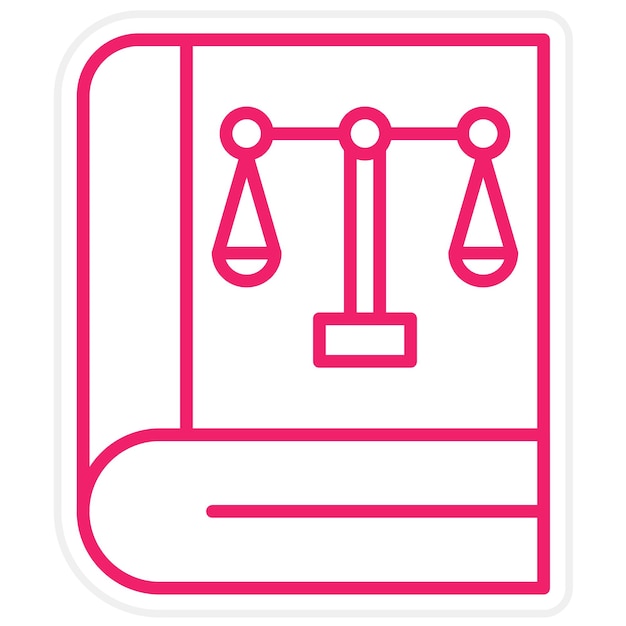 Estilo del icono del libro de la ley de diseño vectorial