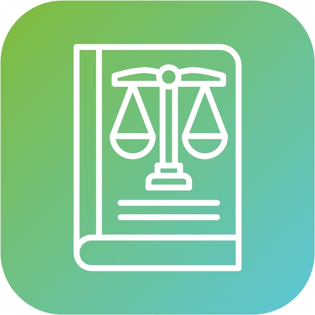 Estilo del icono del libro de la ley de diseño vectorial