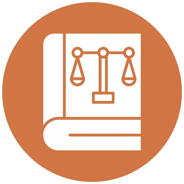 Estilo del icono del libro de la ley de diseño vectorial