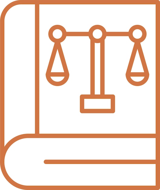 Estilo del icono del libro de la ley de diseño vectorial