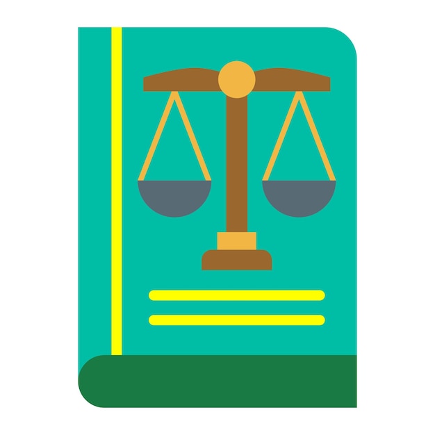Estilo del icono del libro de la ley de diseño vectorial