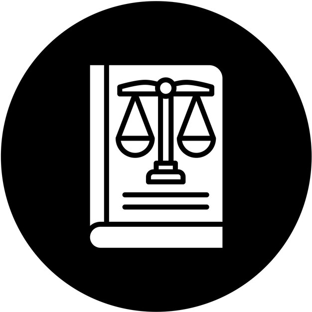 Estilo del icono del libro de la ley de diseño vectorial