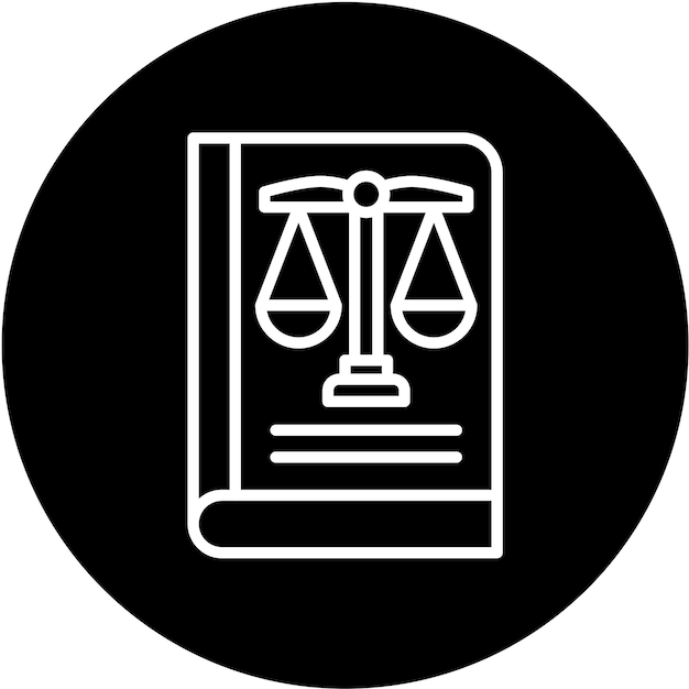 Estilo del icono del libro de la ley de diseño vectorial