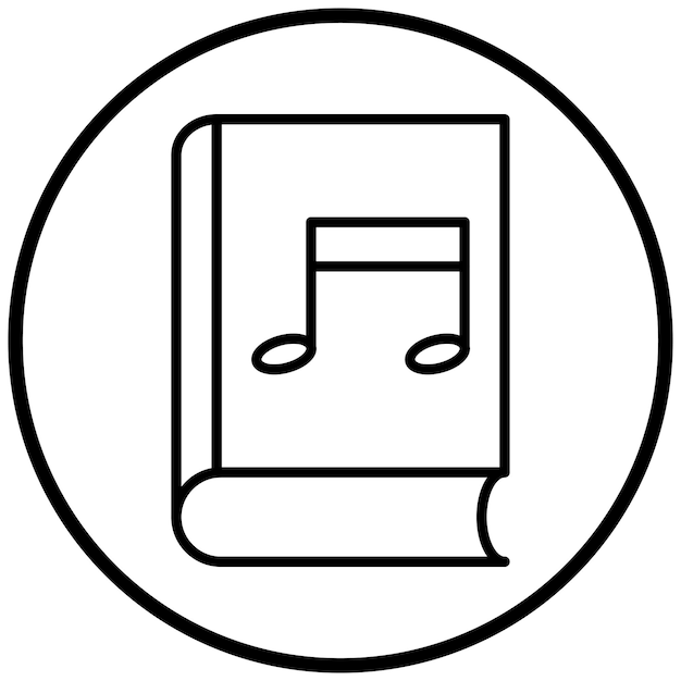 Vector estilo del icono del libro de música