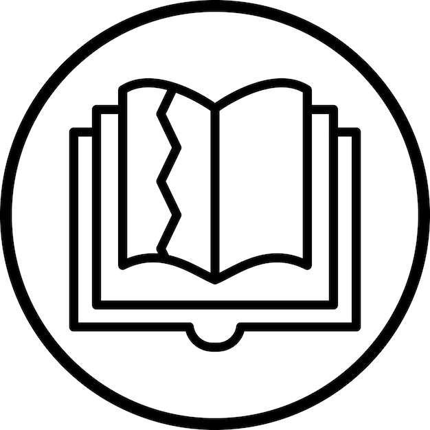 Estilo del icono del libro rasgado
