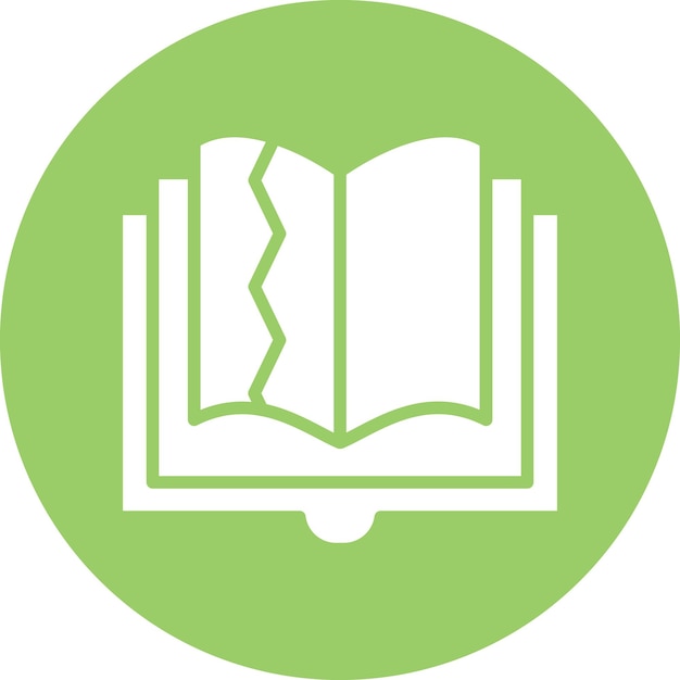 Estilo del icono del libro rasgado