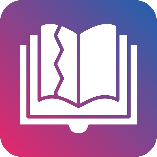 Estilo del icono del libro rasgado