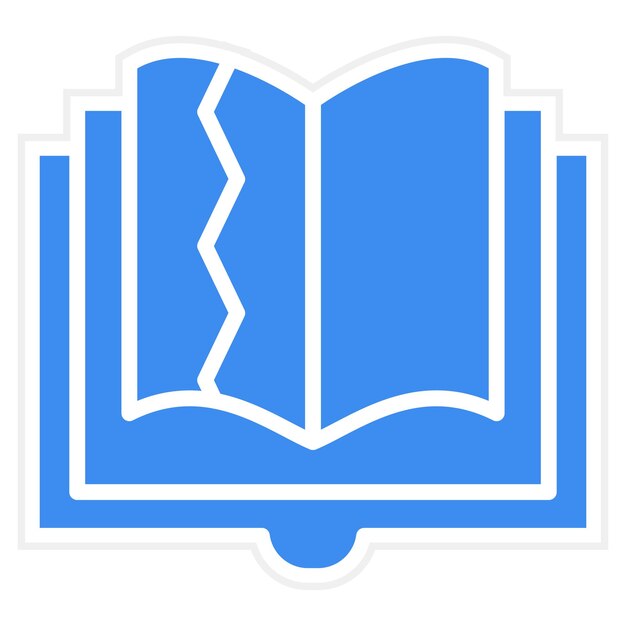 Estilo del icono del libro rasgado