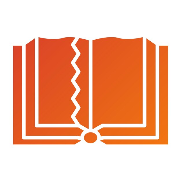 Estilo del icono del libro rasgado