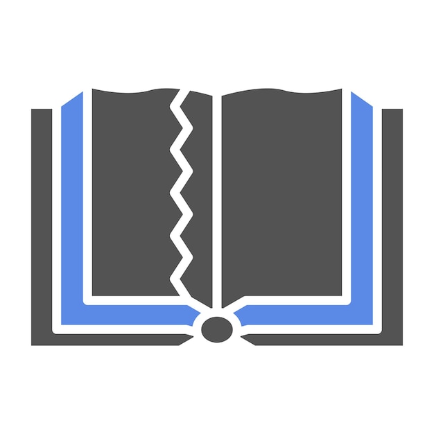 Estilo del icono del libro rasgado