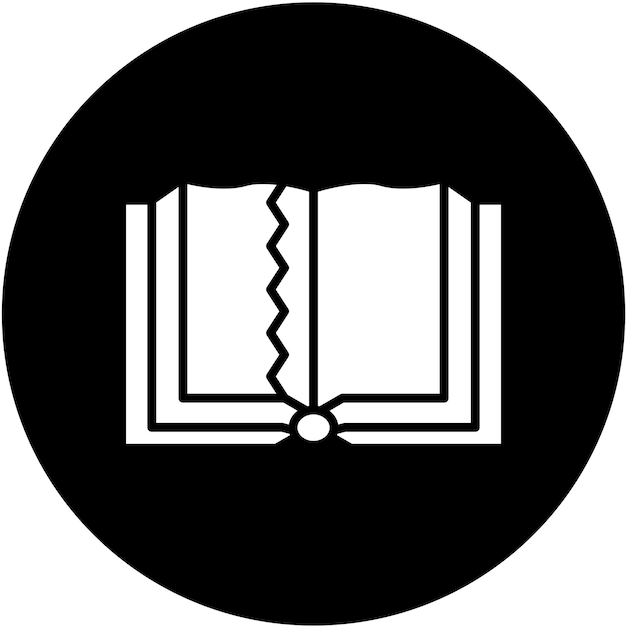 Estilo del icono del libro rasgado