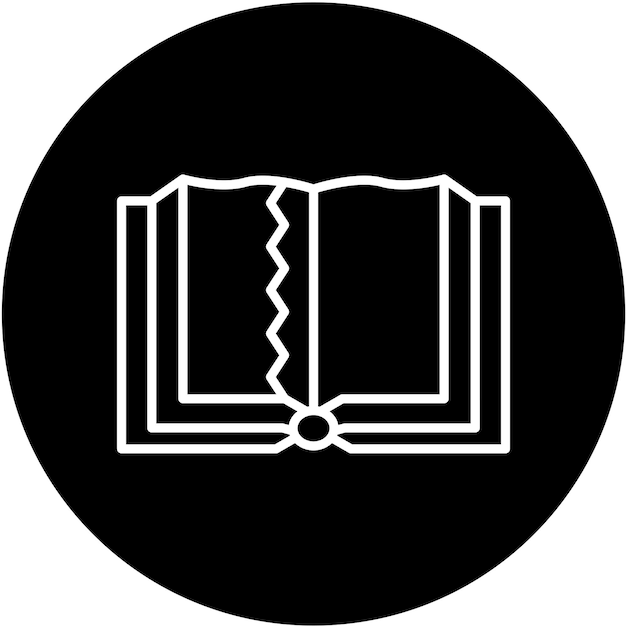 Estilo del icono del libro rasgado