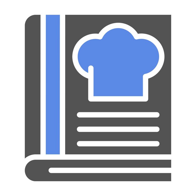 Estilo del icono del libro de recetas de diseño vectorial