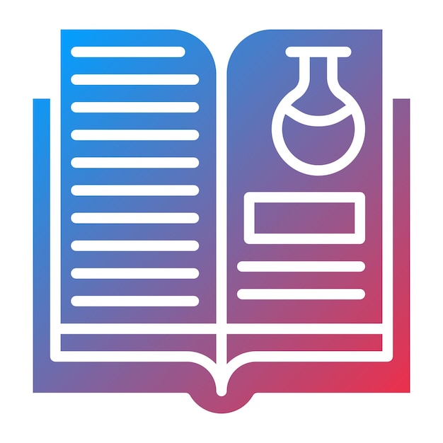 Estilo del icono del libro de texto de diseño vectorial