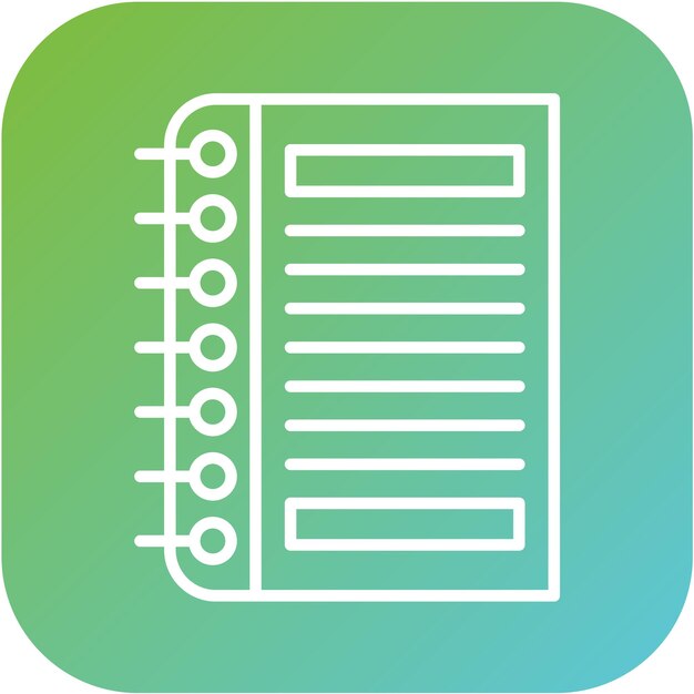 Estilo del icono del libro de texto de diseño vectorial