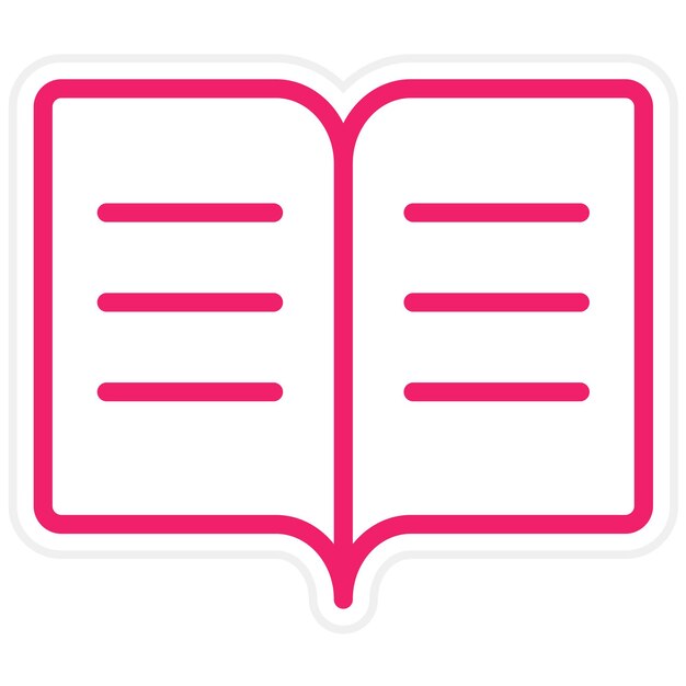 Estilo del icono del libro de texto de diseño vectorial