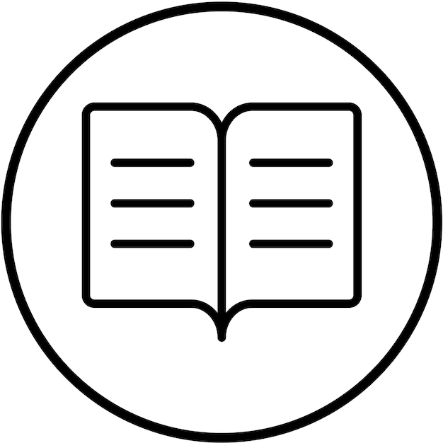 Estilo del icono del libro de texto de diseño vectorial