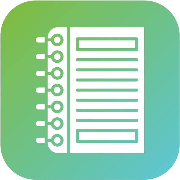 Estilo del icono del libro de texto de diseño vectorial