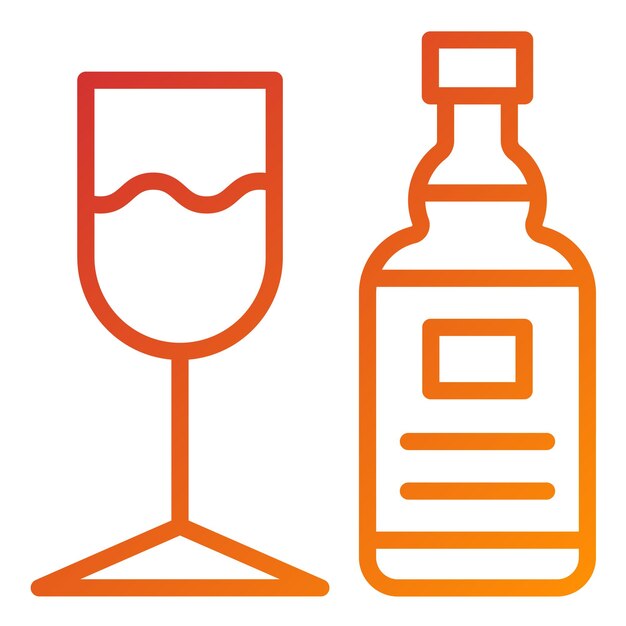 Vector estilo de icono de licor de diseño vectorial