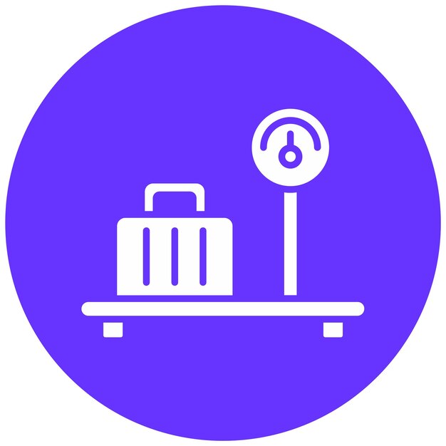 Estilo del icono del límite de equipaje de diseño vectorial