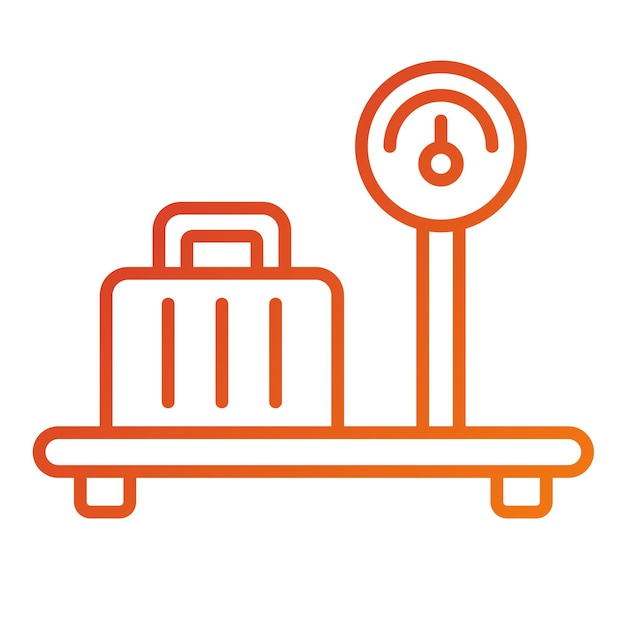 Estilo del icono del límite de equipaje de diseño vectorial