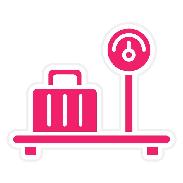 Estilo del icono del límite de equipaje de diseño vectorial