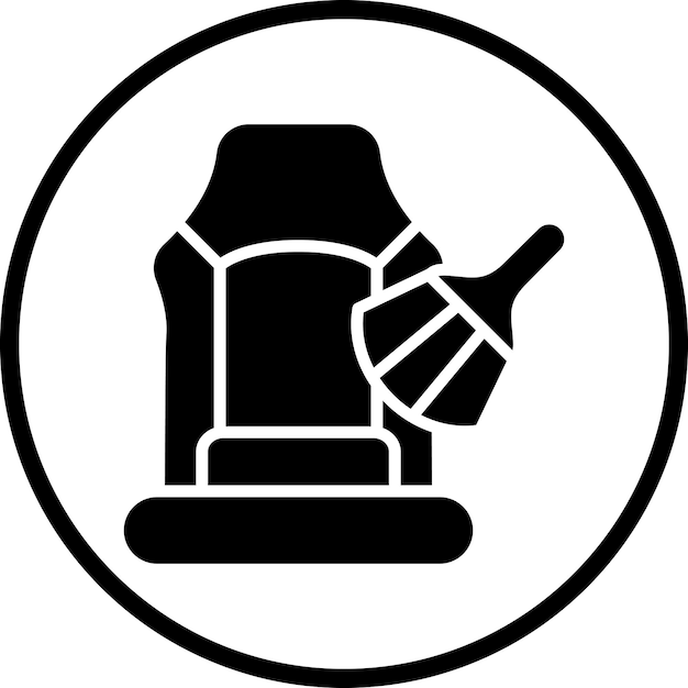 Estilo del icono de limpieza de asientos de automóviles de diseño vectorial