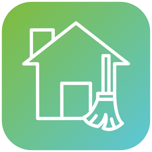 Estilo del icono de limpieza de la casa de diseño vectorial