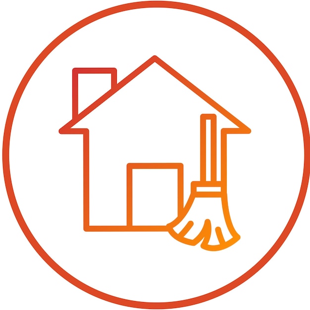 Estilo del icono de limpieza de la casa de diseño vectorial