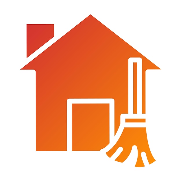 Estilo del icono de limpieza de la casa de diseño vectorial