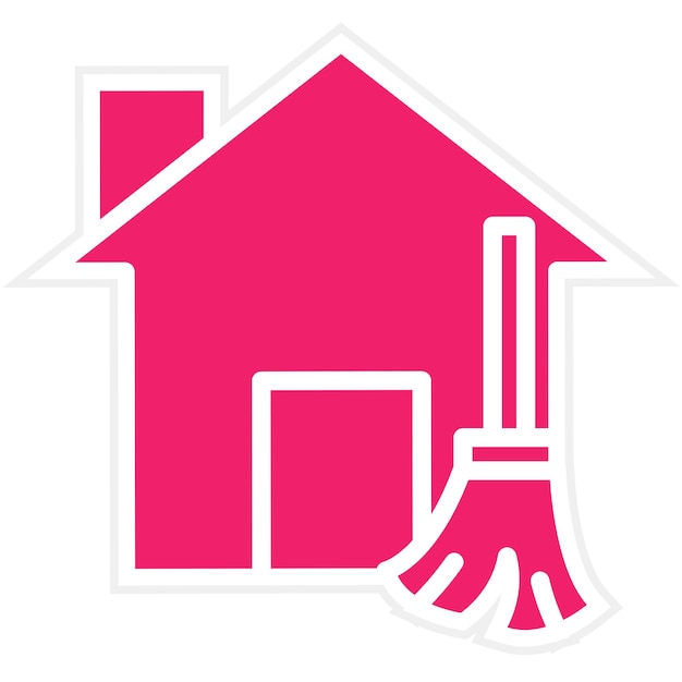 Estilo del icono de limpieza de la casa de diseño vectorial