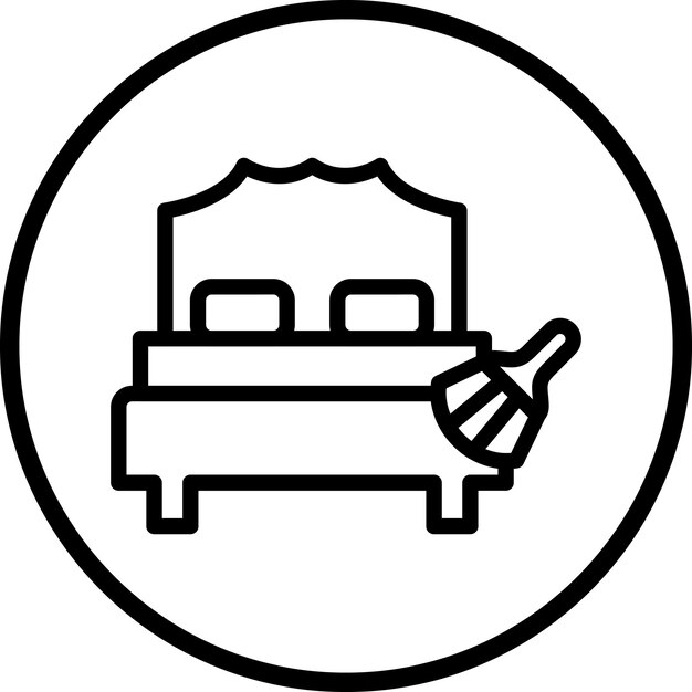 Estilo del icono de limpieza del colchón de diseño vectorial