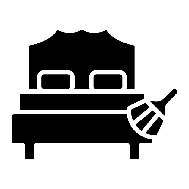 Estilo del icono de limpieza del colchón de diseño vectorial