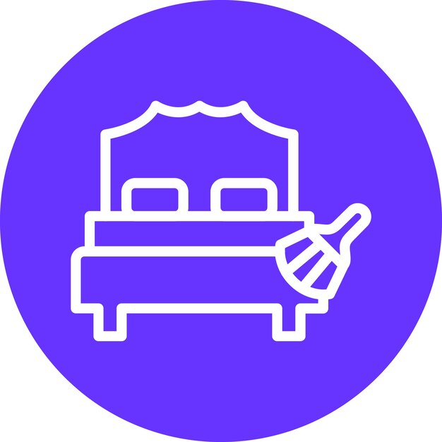 Estilo del icono de limpieza del colchón de diseño vectorial